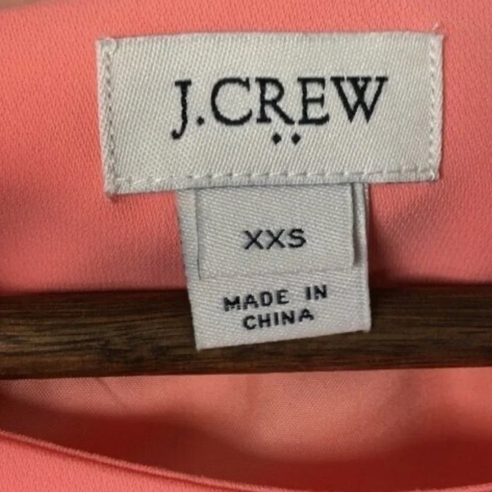 ❤️❤️ J Crew Top Scallop Hem Open Overlapped Back Solid Casual Preppy Pink XXS